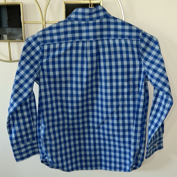 Gap kids Blue Checkered Button-Up cotton dress casual Shirt size S-Regular - Picture 4 of 7
